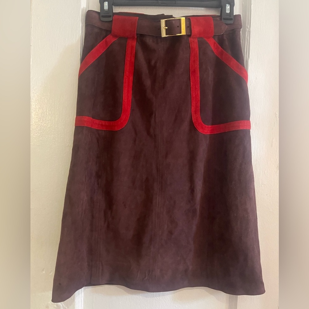 Milly Chocolate Brown Suede Skirt